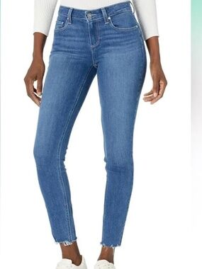 PAIGE Verdugo Crop Skinny Jeans w/ Grand Hem - Medium Light Wash Size 23